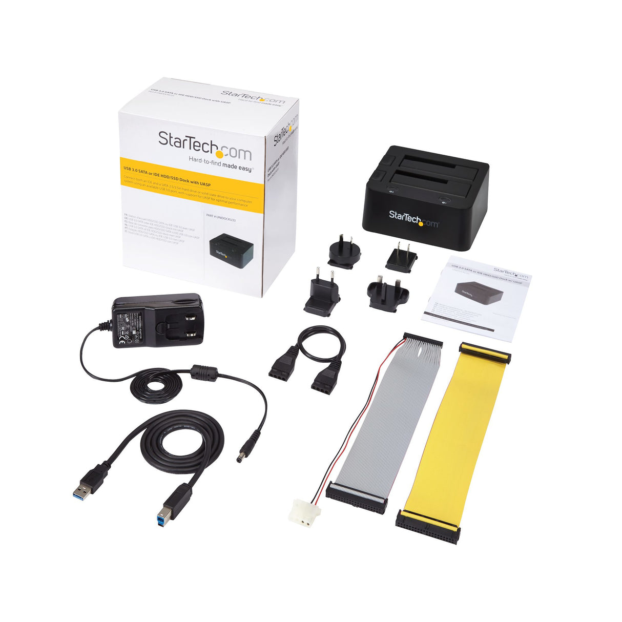 STARTECH Dual-Bay USB 3.0 to SATA and IDE Hard Drive Docking Station | USB Hard Drive Dock | External 2.5|3.5" SATA III | IDE | SSD|HDD Docking Station | Hot-Swap Drive Bays | Top-Loading (UNIDOCKU33) (UNIDOCKU33)