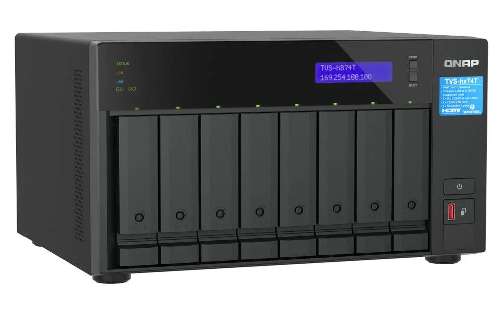 QNAP i7 | Intel UHD Graphics 770 | 32 GB SODIMM DDR4 | 5GB Flash | 8 x 3.5" SATA | 2 x M.2 | 7.34 kg (TVS-H874T-I7-32G)
