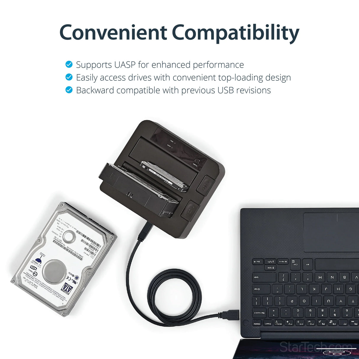 STARTECH Dual-Bay USB 3.1 to SATA Hard Drive Docking Station | USB 3.1 (10 Gbps) | External 2.5|3.5" SATA I|II|III | SSD|HDD Docking Station | Hot-Swap Hard Drive Bay | Top-Loading (SDOCK2U313) (SDOCK2U313)