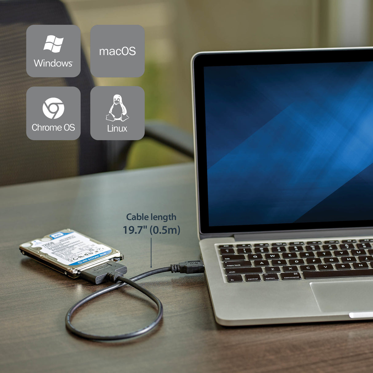 STARTECH USB 3.1 to 2.5" SATA Hard Drive Adapter - USB 3.1 Gen 2 10Gbps with UASP External HDD|SSD Storage Converter (USB312SAT3CB) (USB312SAT3CB)