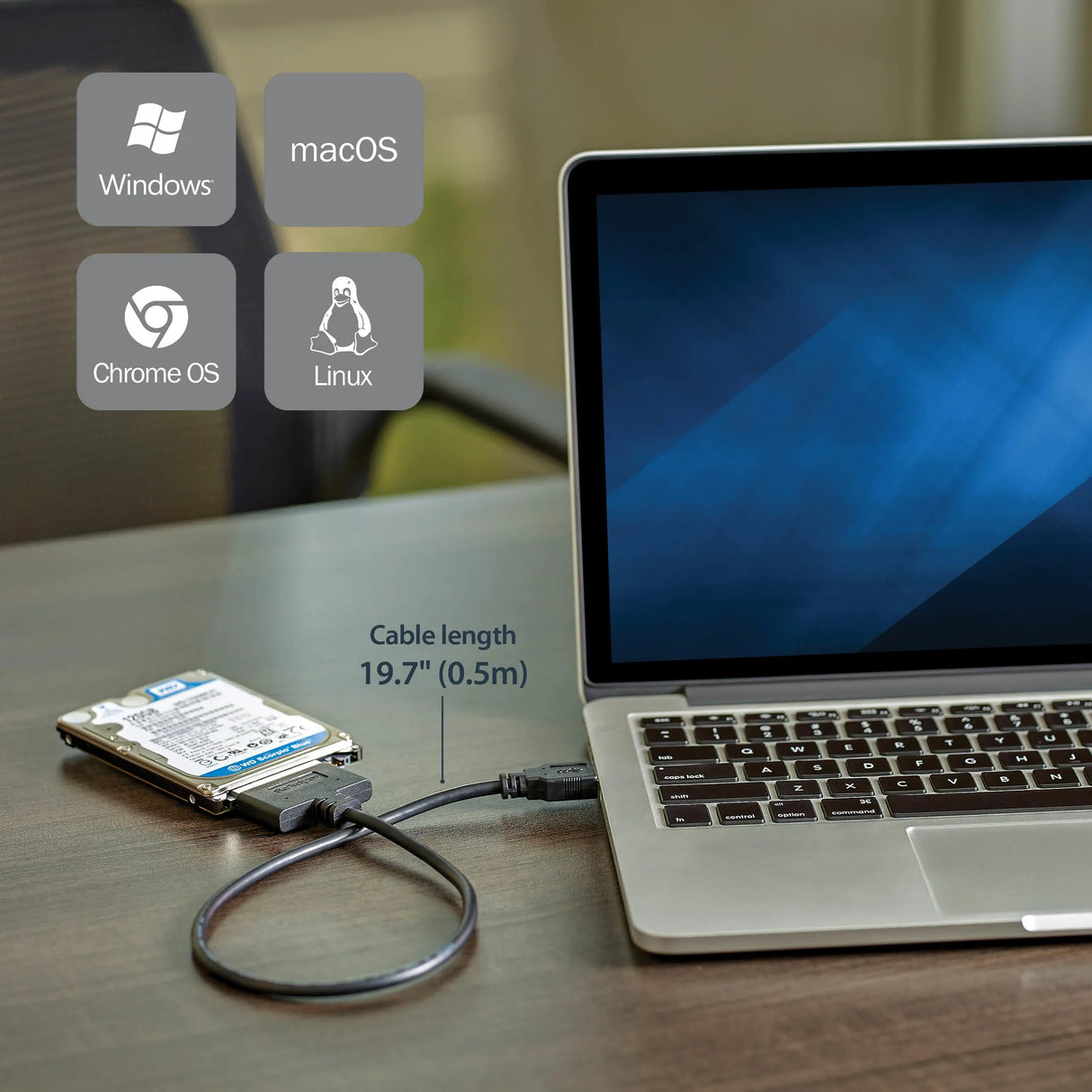 STARTECH USB 3.1 to 2.5" SATA Hard Drive Adapter - USB 3.1 Gen 2 10Gbps with UASP External HDD|SSD Storage Converter (USB312SAT3CB) (USB312SAT3CB)