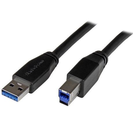 STARTECH 5m 15 ft Active USB 3.0 USB-A to USB-B Cable - M|M - USB A to B Cable - USB 3.1 Gen 1 (5 Gbps) (USB3SAB5M) STARTECH
