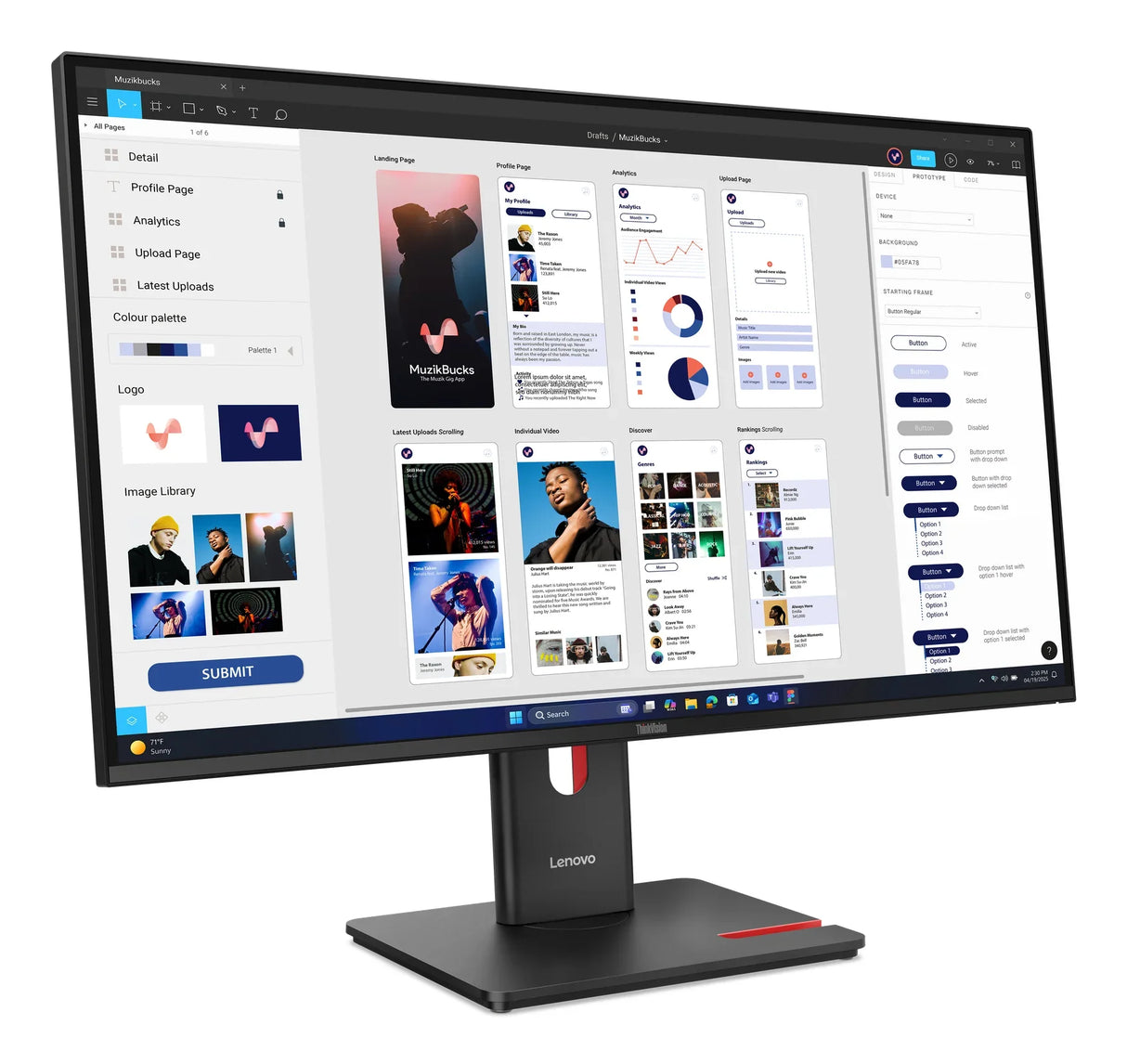Lenovo T32UD-40 Monitor – 31.5" / 4K UHD / IPS / 60Hz – Business Monitor