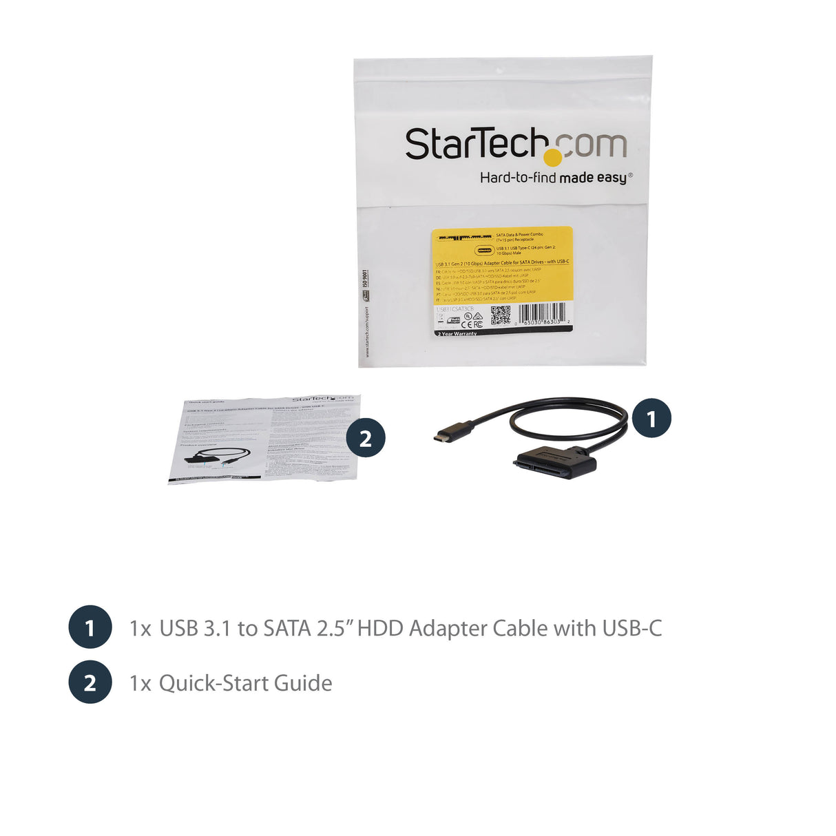 STARTECH USB 3.1 to SATA Adapter Cable
