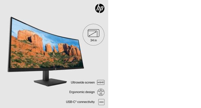 HP P34hc G4 computer monitor (34") Quad HD LED Black