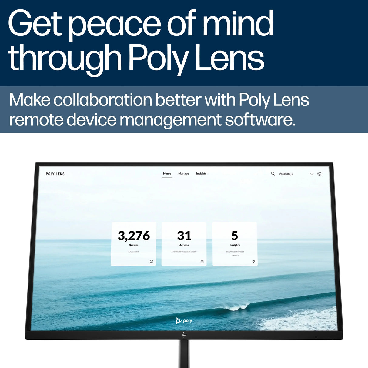 POLY Studio V72 – 4K Ultra HD / 120° Wide-Angle / AI-Powered Features – UC Video Bar