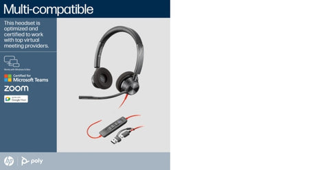 POLY Blackwire 3320 Wired On-ear Stereo MS Teams Certified Headset