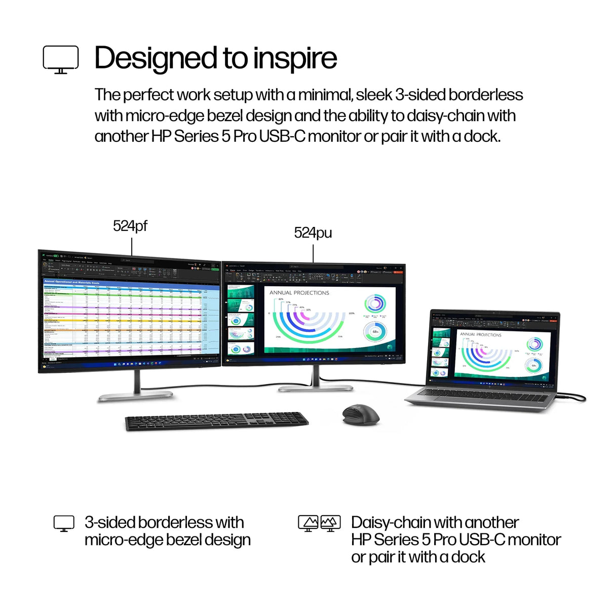 HP 524pf Monitor – 23.8" / Full HD / IPS / 60Hz – Business Monitor