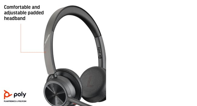 POLY Voyager 4320 USB-A MS Teams Certified Dongle Headset