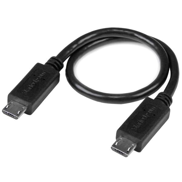 STARTECH 8in USB OTG Cable - Micro USB to Micro USB - M|M - USB OTG Mobile Device Adapter Cable - 8" (UUUSBOTG8IN)