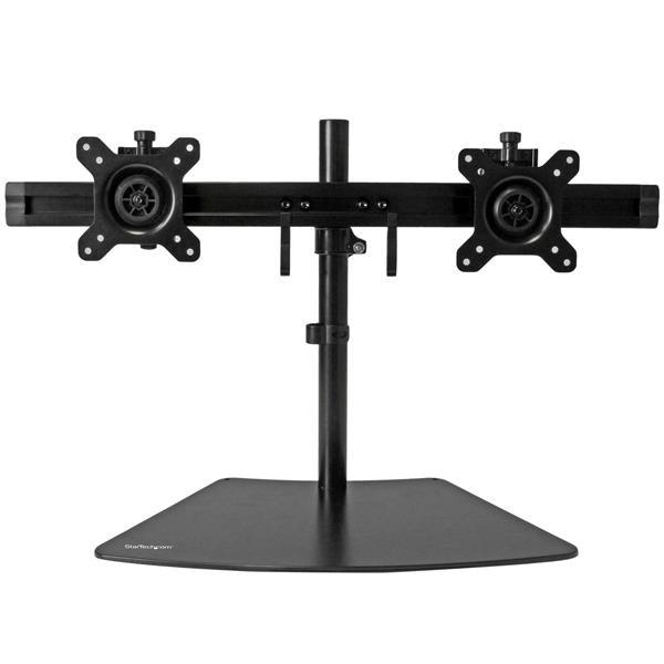 STARTECH Dual Monitor Stand - Horizontal - For up to 24" VESA Mount Monitors - Black - Adjustable Computer Monitor Stand for Desk (ARMBARDUO)