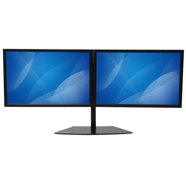 STARTECH Dual Monitor Stand - Horizontal - For up to 24" VESA Mount Monitors - Black - Adjustable Computer Monitor Stand for Desk (ARMBARDUO)