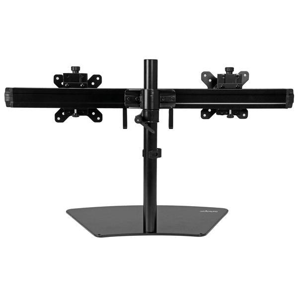 STARTECH Dual Monitor Stand - Horizontal - For up to 24" VESA Mount Monitors - Black - Adjustable Computer Monitor Stand for Desk (ARMBARDUO)