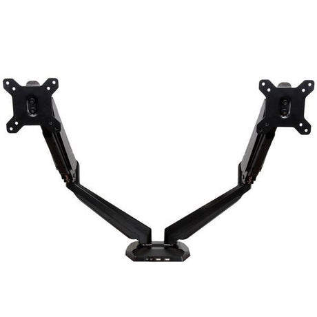 STARTECH Desk Mount Dual Monitor Arm - Adjustable - Supports Monitors 12" to 32" - Full Motion VESA Mount Double Monitor Arm - Desk Clamp - Black (ARMSLIMDUO) (ARMSLIMDUO)