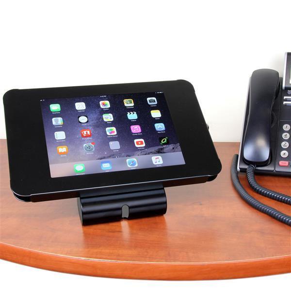 STARTECH Secure Tablet Enclosure Stand- Lockable Anti Theft Steel Desk or Wall Mount for 9.7" iPad | Tablet - VESA Compatible (SECTBLTPOS) (SECTBLTPOS)