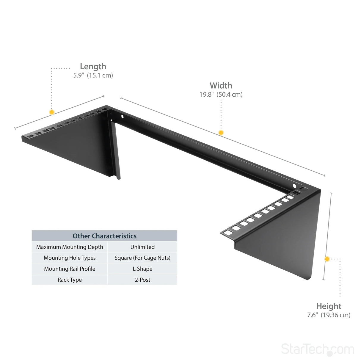 STARTECH 4U Wall Mount Patch Panel Bracket - 19" Steel Vertical Mounting Bracket for Network and Data Equipment (RK419WALLV) (RK419WALLV)