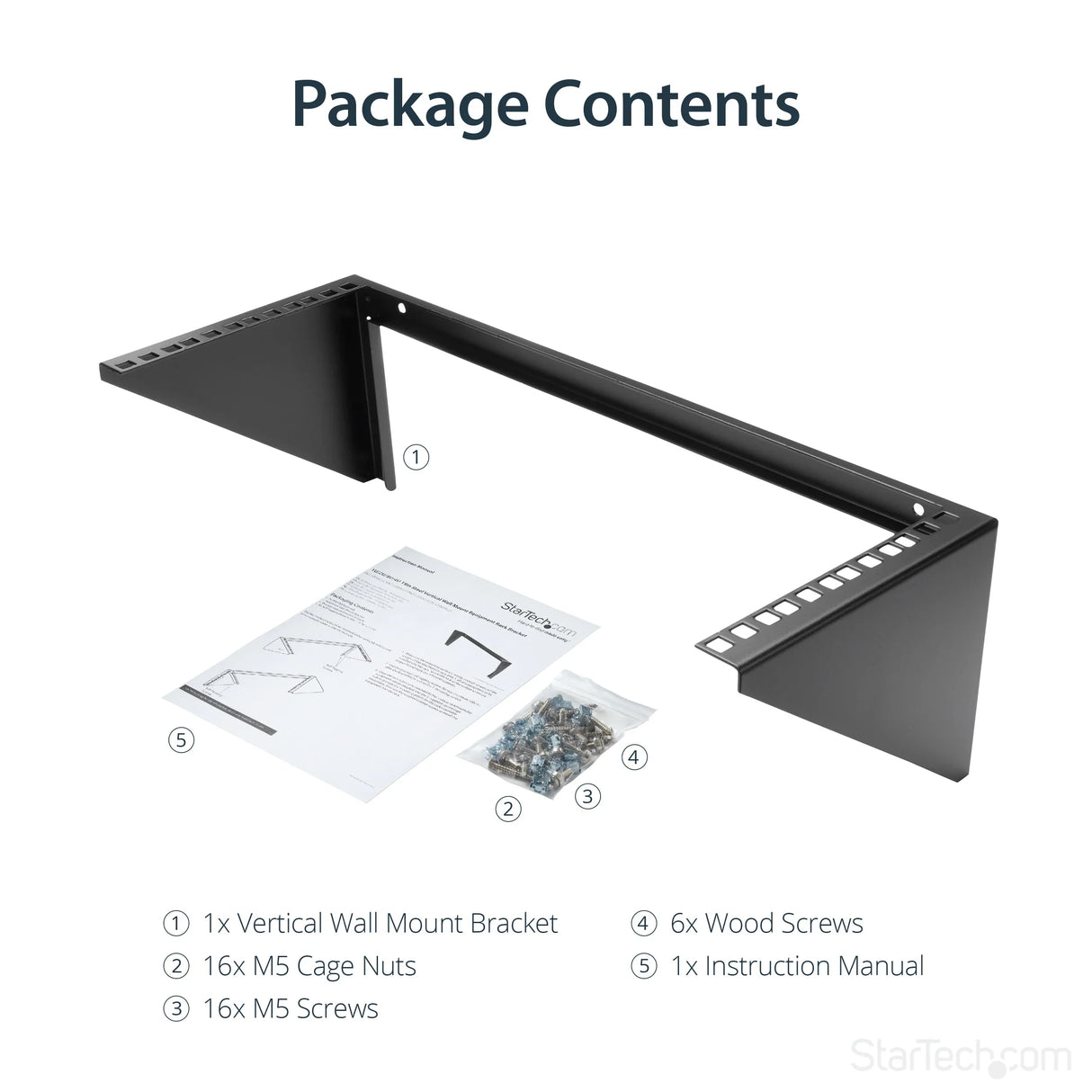 STARTECH 4U Wall Mount Patch Panel Bracket - 19" Steel Vertical Mounting Bracket for Network and Data Equipment (RK419WALLV) (RK419WALLV)