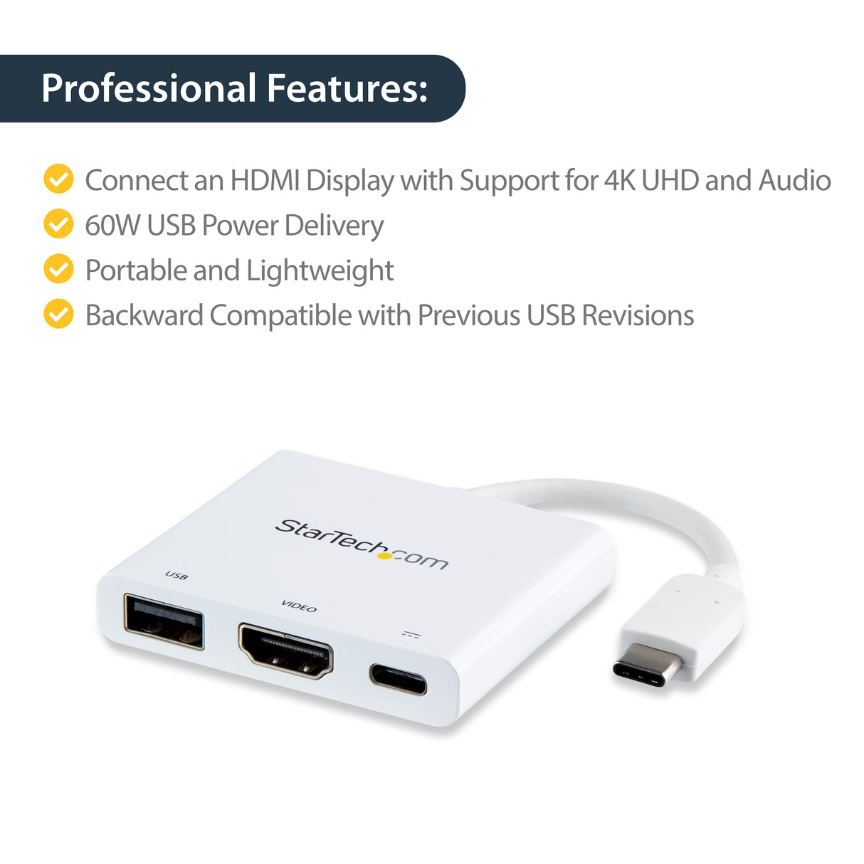 STARTECH USB USB-C to 4K HDMI Multifunction Adapter with Power Delivery