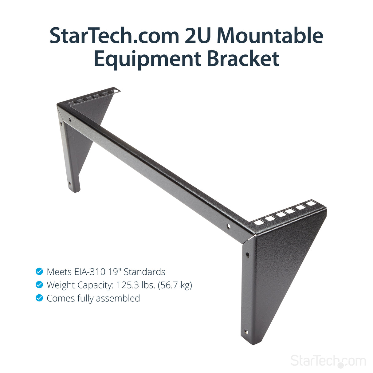 STARTECH 2U Vertical Wall Mount Patch Panel Bracket - Steel Rack Mount Bracket w|Hardware for 19" Network | Server and Data Equipment (RK219WALLV) (RK219WALLV)