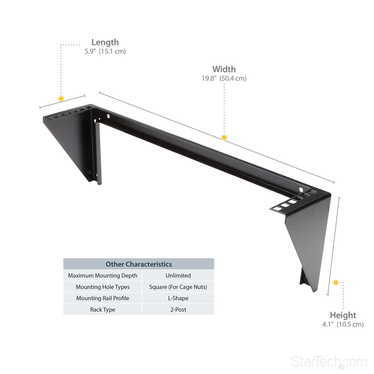 STARTECH 2U Vertical Wall Mount Patch Panel Bracket - Steel Rack Mount Bracket w|Hardware for 19" Network | Server and Data Equipment (RK219WALLV) (RK219WALLV)