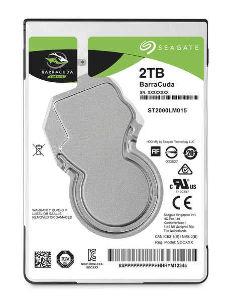SEAGATE 2 TB | 2.5" | SATA 6 Gb|s | 5400 RPM | 140 MB|s | 128 MB | 7 mm (ST2000LM015) SEAGATE