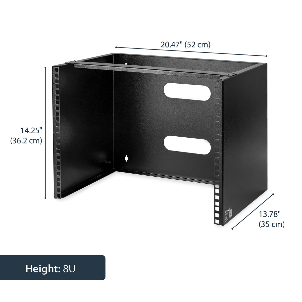 STARTECH 8U Wall Mount Patch Panel Bracket - 13.75" Deep - 19" Patch Panel Rack for Shallow Network Equipment- 80lbs Capacity (WALLMOUNT8) (WALLMOUNT8)