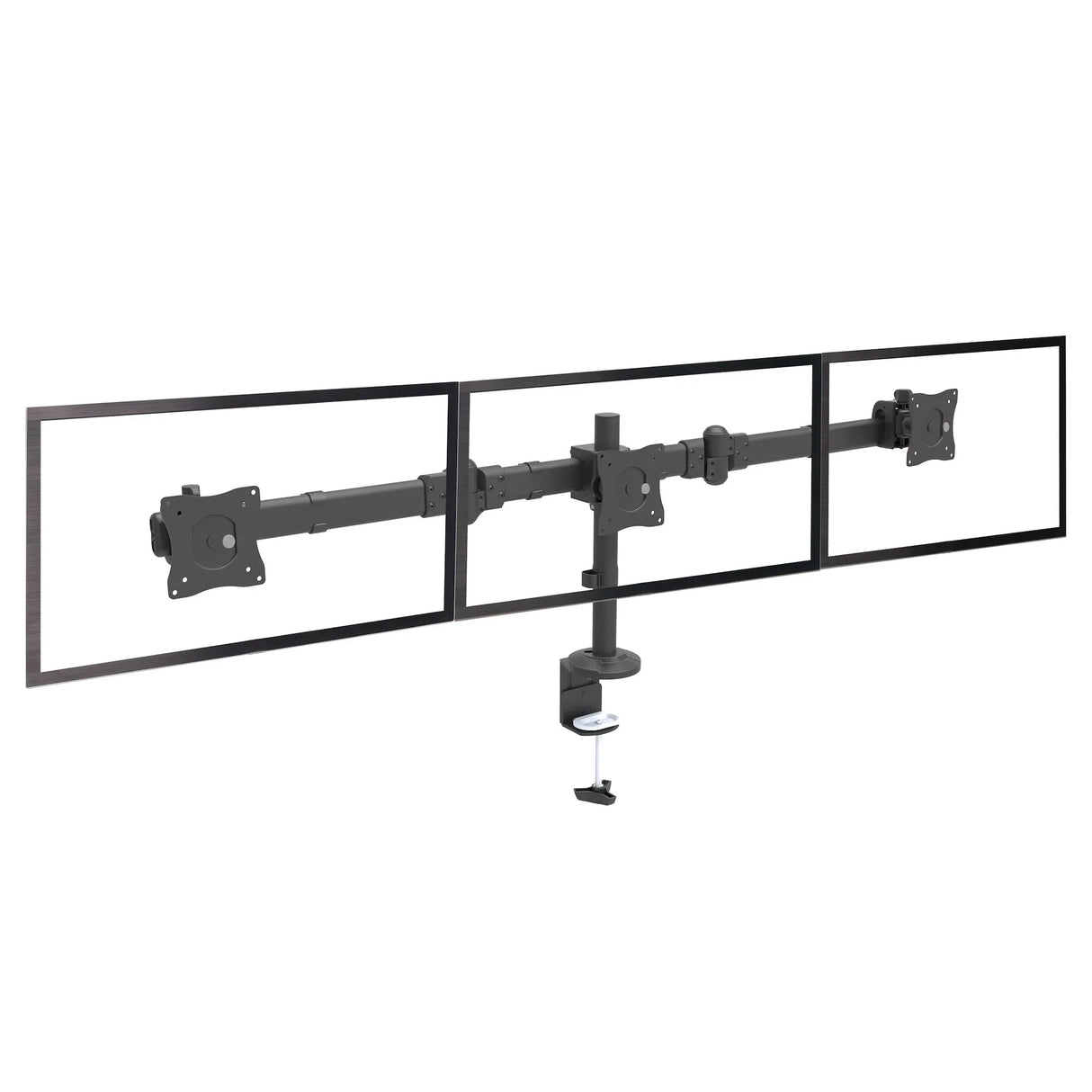 STARTECH Desk Mount Triple Monitor Arm - Ergonomic VESA 3 Monitor Mount up to 27" - Articulating & Height Adjustable Pole Mount - Tilt|Swivel|Rotate LCD|LED Screen - Desk Clamp|Grommet (ARMTRIO) (ARMTRIO)