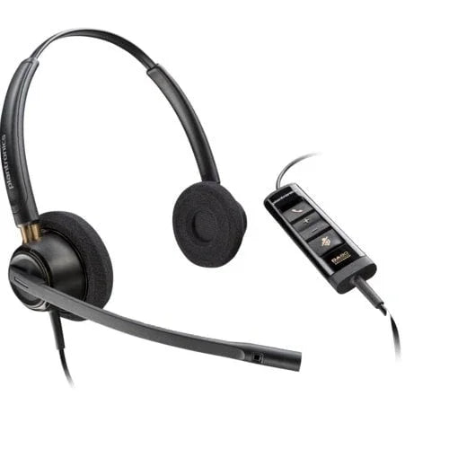 POLY EncorePro 525 – Wired (USB-A) / Stereo / Office/Call Center – On-Ear Headset
