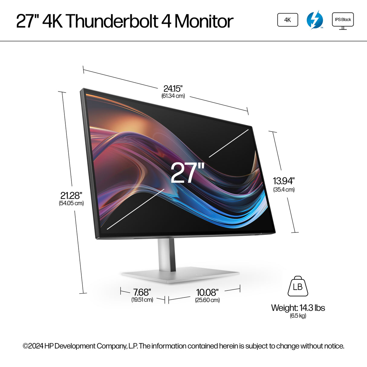 HP Series 7 Pro 4K Thunderbolt 4 - 727pk Monitor (27")