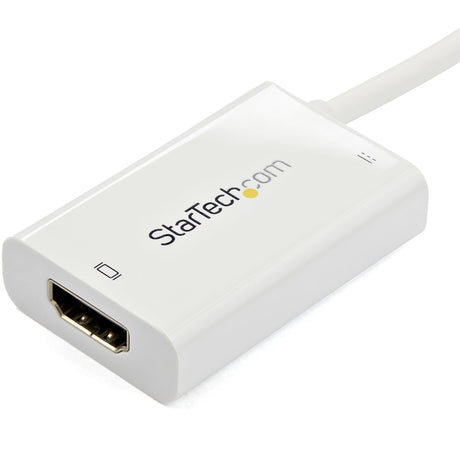 STARTECH USB C to HDMI 2.0 Adapter with Power Delivery - 4K 60Hz USB Type-C to HDMI Display Video Converter - 60W PD Pass-Through Charging Port - Thunderbolt 3 Compatible - White (CDP2HDUCPW) (CDP2HDUCPW) STARTECH