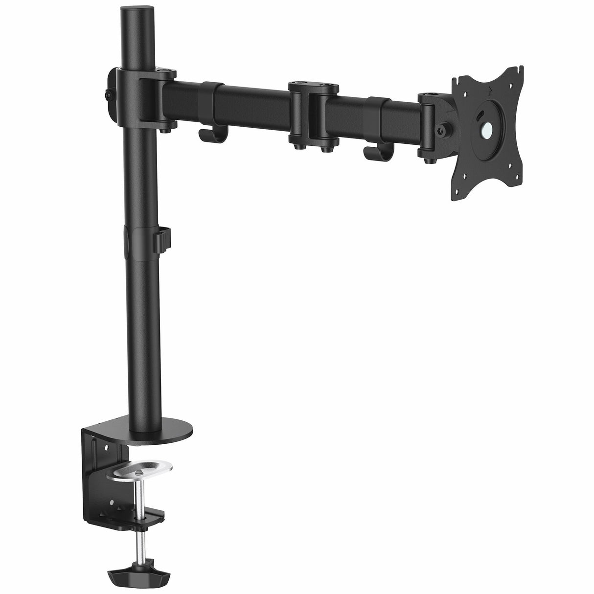STARTECH Desk Mount Monitor Arm for up to 34" VESA Compatible Displays - Articulating Pole Mount Single Monitor Arm - Ergonomic Height Adjustable - Desk Clamp|Grommet - Black (ARMPIVOTB) (ARMPIVOTB)