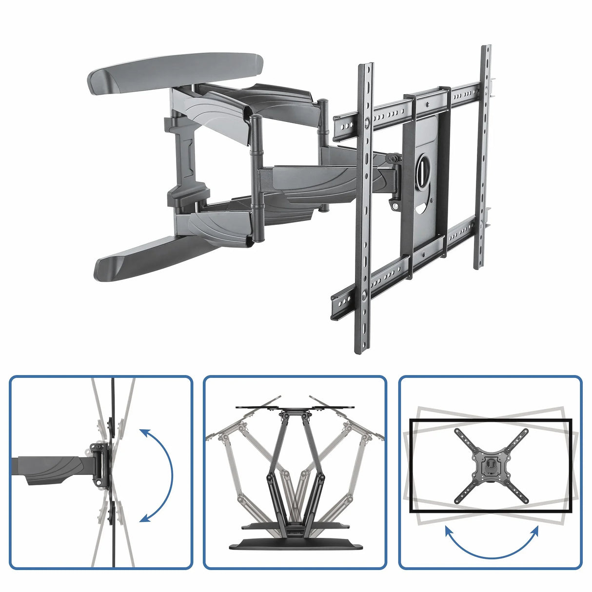 STARTECH TV Wall Mount supports up to 70" VESA Displays - Low Profile Full Motion Universal TV Flat Screen Wall Mount Heavy Duty Adjustable Tilt|Swivel Articulating Arm Bracket (FPWARTB2) (FPWARTB2)