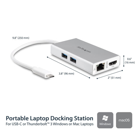 STARTECH USB Type C Docking Station with Network Port