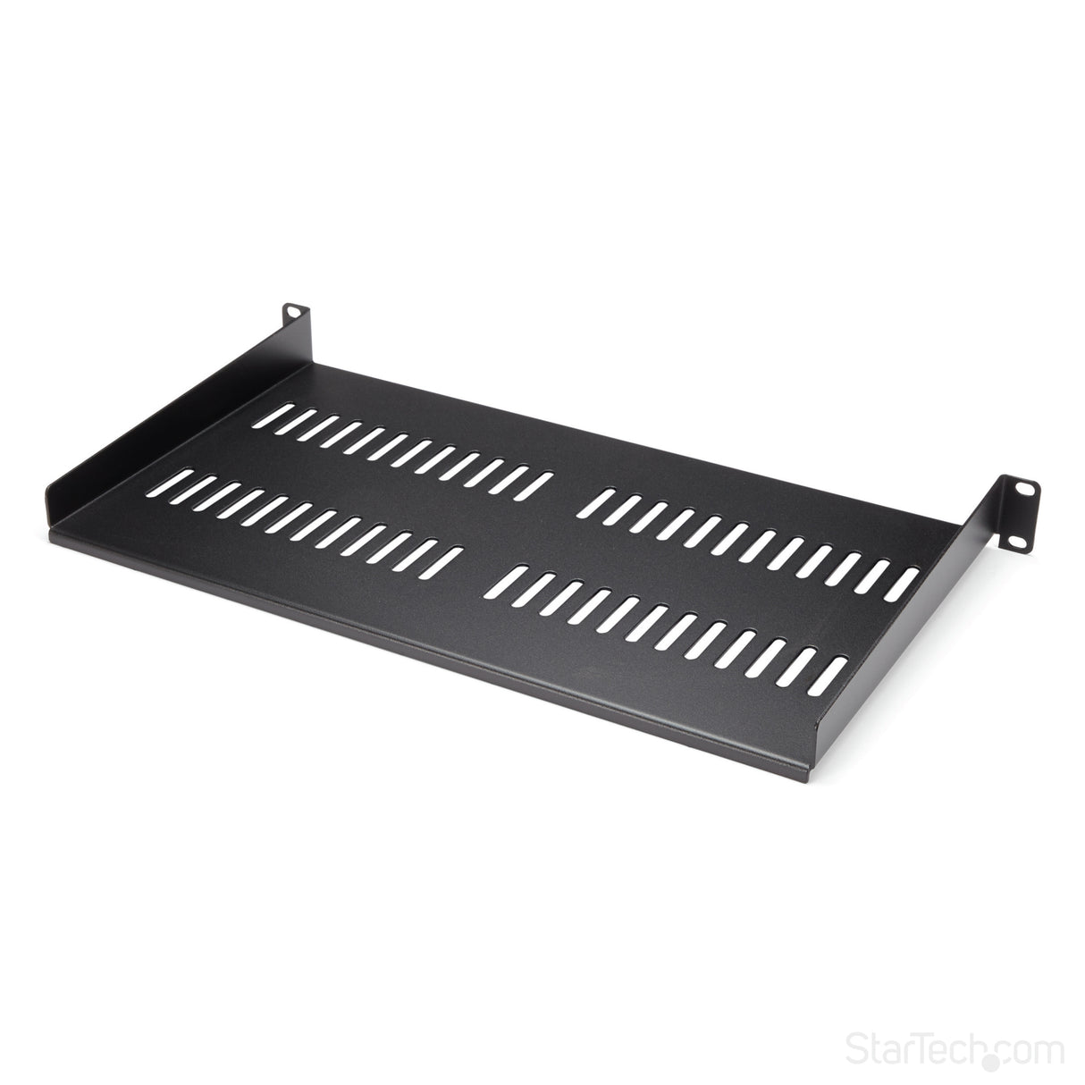 STARTECH 1U Server Rack Shelf - Universal Vented Rack Mount Cantilever Tray for 19" Network Equipment Rack & Cabinet - Heavy Duty Steel - Weight Capacity 50lb|23kg - 10" Deep | Black (CABSHELFV1U) (CABSHELFV1U)