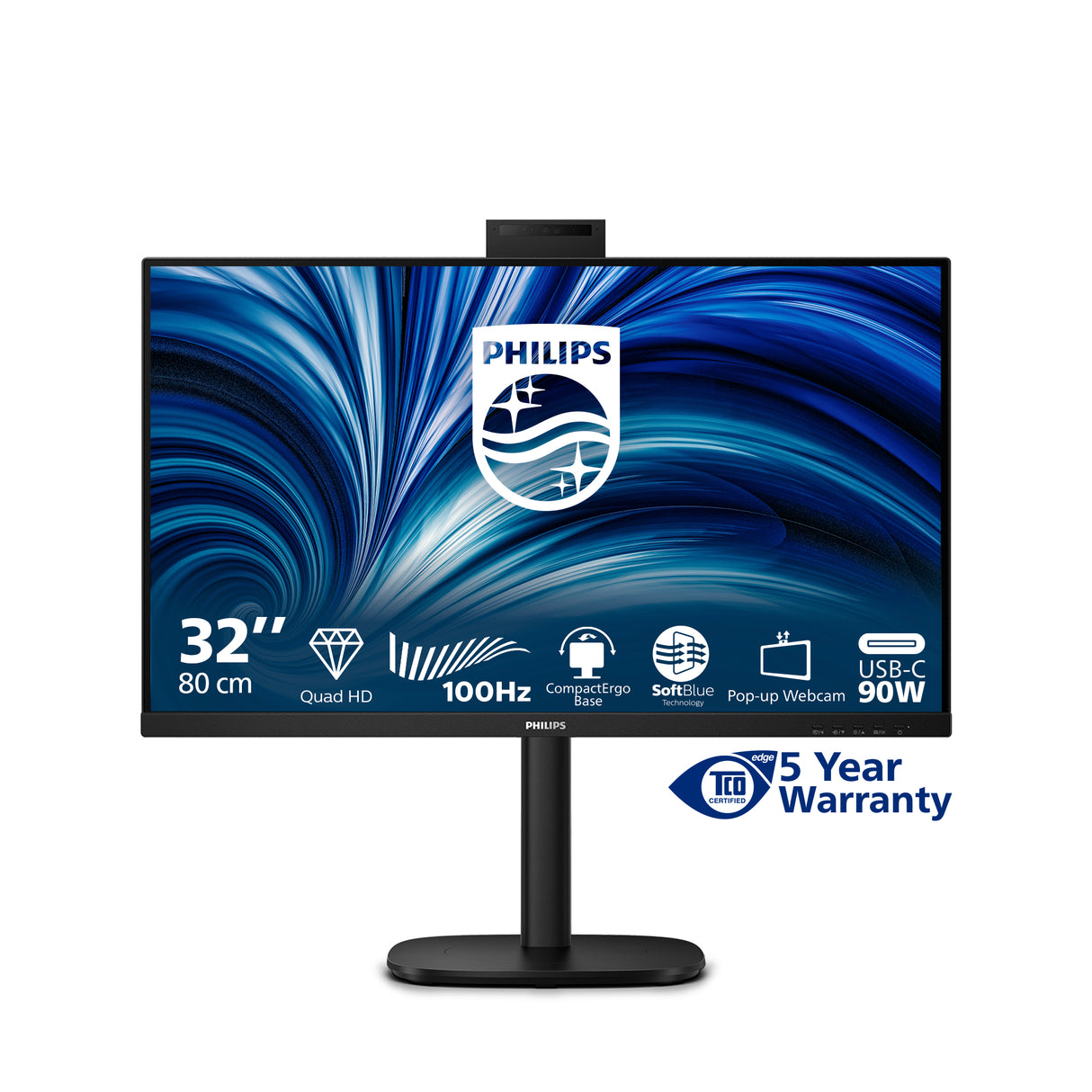 PHILIPS 32B2U3601H Monitor – 31.5" / QHD / IPS / 100Hz – Business Monitor