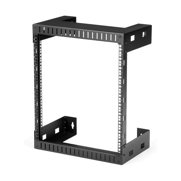STARTECH 12U 19" Wall Mount Network Rack - 12" Deep 2 Post Open Frame Server Room Rack for Data|AV|IT|Computer Equipment|Patch Panel with Cage Nuts & Screws 200lb Capacity | Black (RK12WALLO) (RK12WALLO)