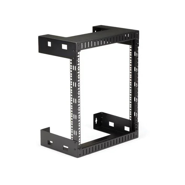 STARTECH 12U 19" Wall Mount Network Rack - 12" Deep 2 Post Open Frame Server Room Rack for Data|AV|IT|Computer Equipment|Patch Panel with Cage Nuts & Screws 200lb Capacity | Black (RK12WALLO) (RK12WALLO)