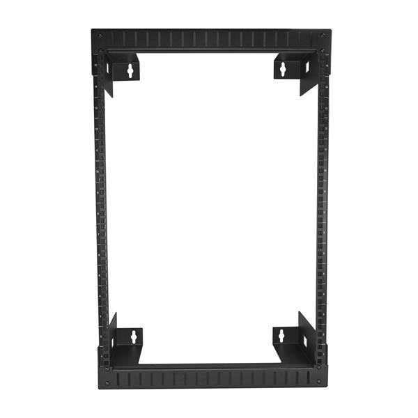 STARTECH 15U 19" Wall Mount Network Rack - 12" Deep 2 Post Open Frame Server Room Rack for Data|AV|IT|Computer Equipment|Patch Panel with Cage Nuts & Screws 200lb Capacity | Black (RK15WALLO) (RK15WALLO)