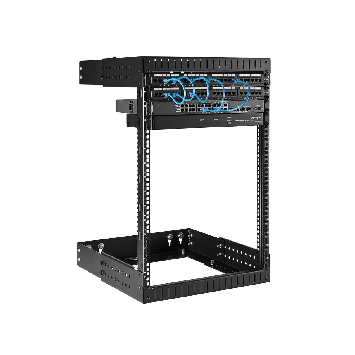 STARTECH 15U 19" Wall Mount Network Rack - Adjustable Depth 12-20" 2 Post Open Frame Server Room Rack for AV|Data| IT Communication|Computer Equipment|Switch w|Cage Nuts & Screws (RK15WALLOA) (RK15WALLOA)