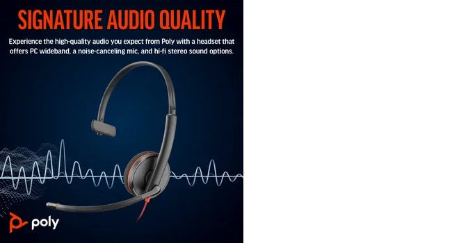 POLY Blackwire 3210 – Wired (3.5mm) / Mono / Office – On-Ear Headset