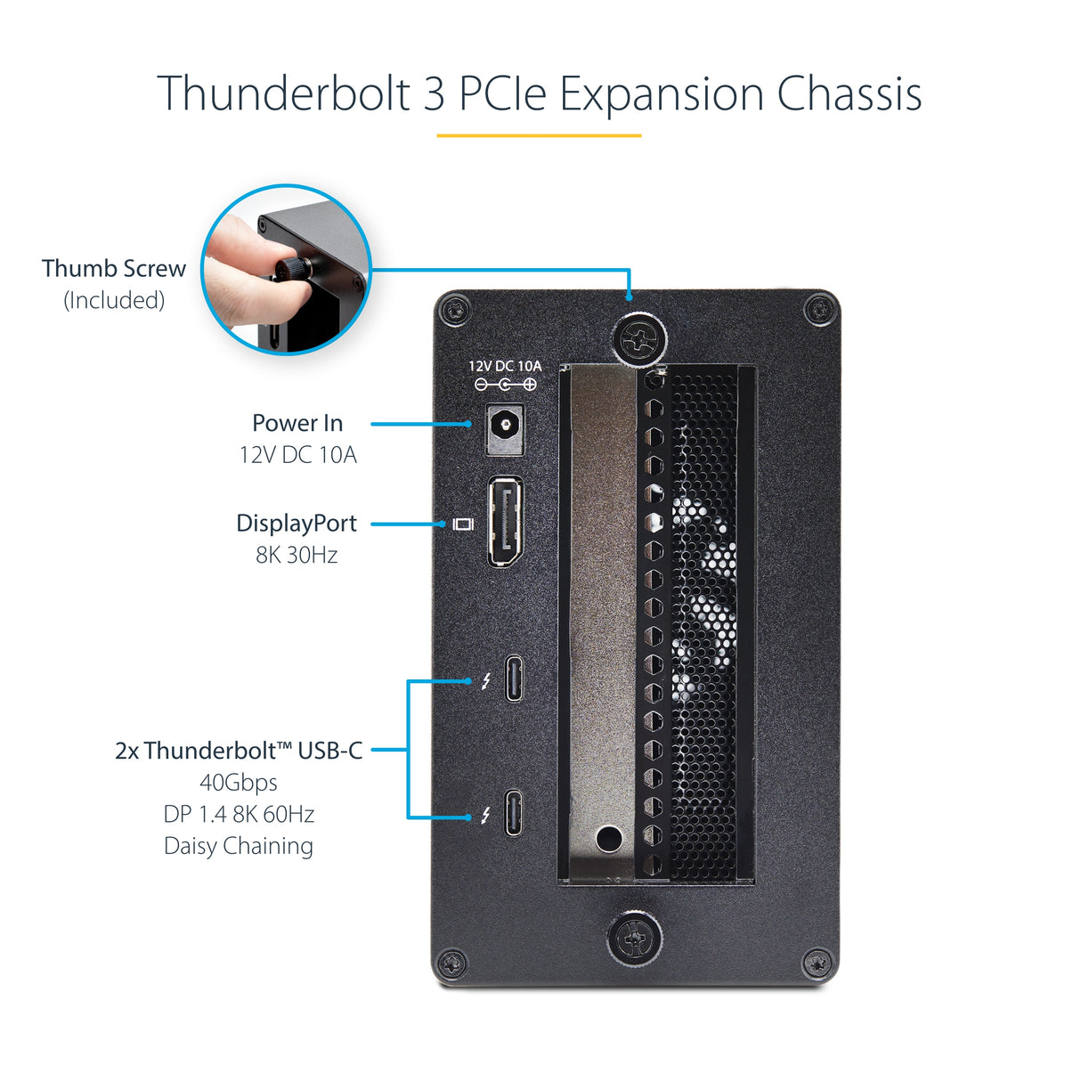 STARTECH Thunderbolt 3 PCIe Expansion Chassis with Dual PCI Express Slot
