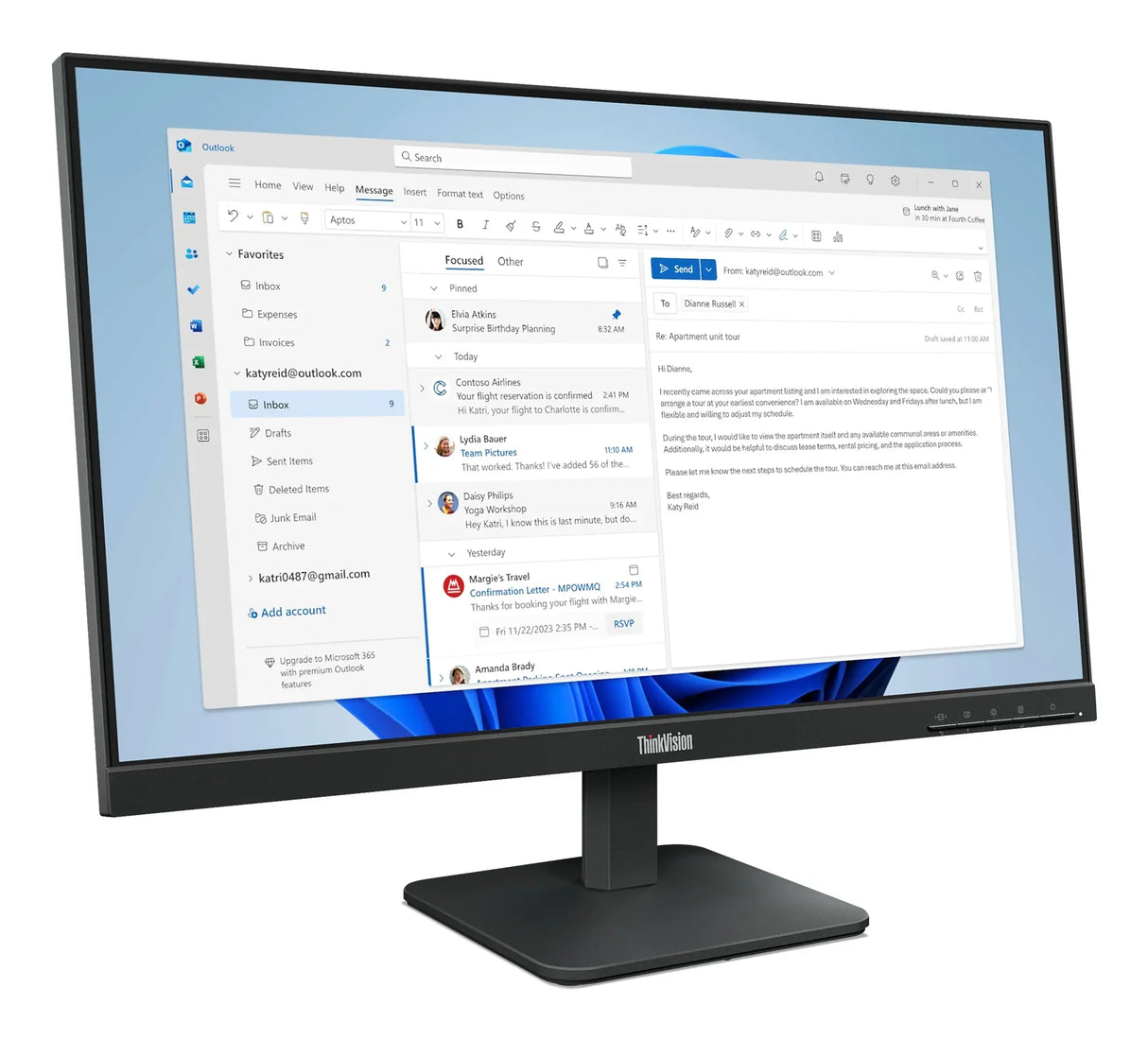 Lenovo ThinkVision Monitor – 23.8" / Full HD / IPS / 100Hz – Business Monitor