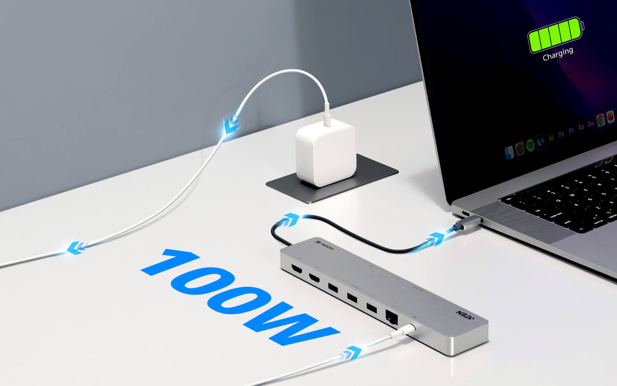 ATEN UH3240-AT – USB-C / 100W PD / 2x HDMI / 3x USB-A / Ethernet – Docking Station