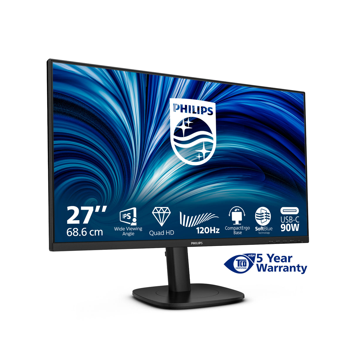 Philips 27B2U3601/75 Monitor – 27" / QHD / IPS / 120Hz – Business Monitor