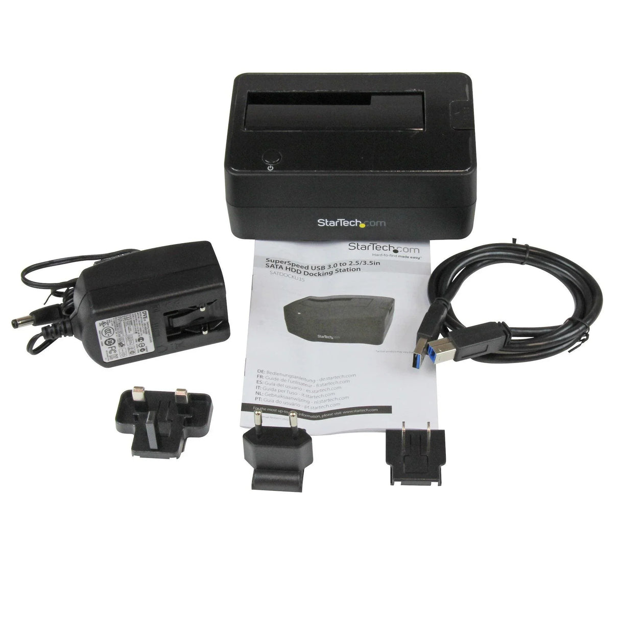 STARTECH Single Bay USB 3.0 to SATA Hard Drive Docking Station | USB 3.0 (5 Gbps) Hard Drive Dock | External 2.5|3.5" SATA I|II|III HDD|SSD Docking Station | Top-Loading Hard Drive Bay (SATDOCKU3S) (SATDOCKU3S)
