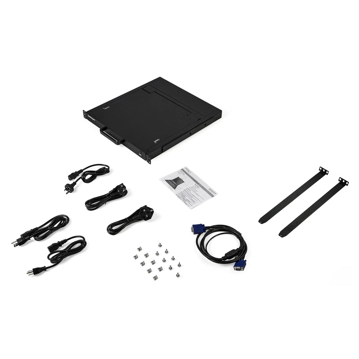 STARTECH Rackmount KVM Console - Single Port VGA KVM with 17" LCD Monitor for Server Rack - Fully Featured Universal 1U LCD KVM Drawer w|Cables & Hardware - USB Support - 50 |000 MTBF (RKCONS1701) (RKCONS1701)