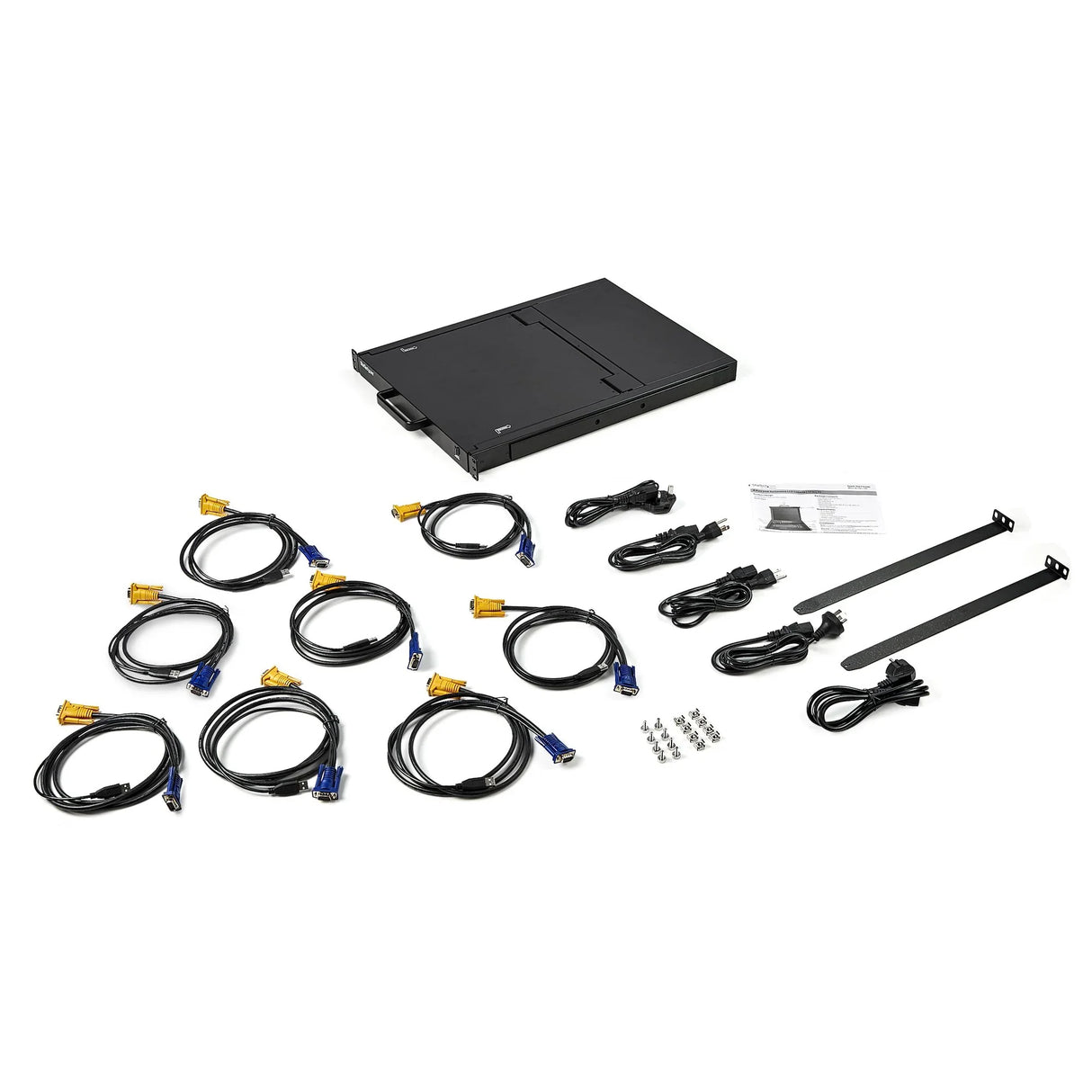 STARTECH 8 Port Rackmount KVM Console w| 6ft Cables - Integrated KVM Switch w| 17" LCD Monitor - Fully Featured 1U LCD KVM Drawer- OSD KVM - Durable 50 |000 MTBF - USB + VGA Support (RKCONS1708K) (RKCONS1708K)