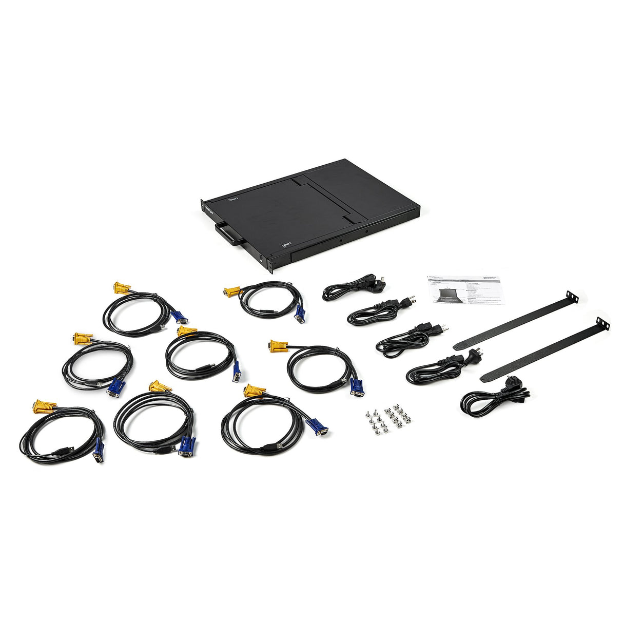 STARTECH 8 Port Rackmount KVM Console w| 6ft Cables - Integrated KVM Switch w| 17" LCD Monitor - Fully Featured 1U LCD KVM Drawer- OSD KVM - Durable 50 |000 MTBF - USB + VGA Support (RKCONS1708K) (RKCONS1708K)