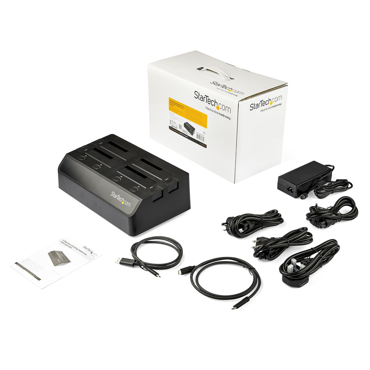 STARTECH 4-Bay USB 3.1 to SATA Hard Drive Docking Station | 10Gbps USB Hard Drive Dock | External 2.5|3.5" SATA III SSD|HDD Docking Station | Hot-Swap | Top-Loading (SDOCK4U313) (SDOCK4U313)