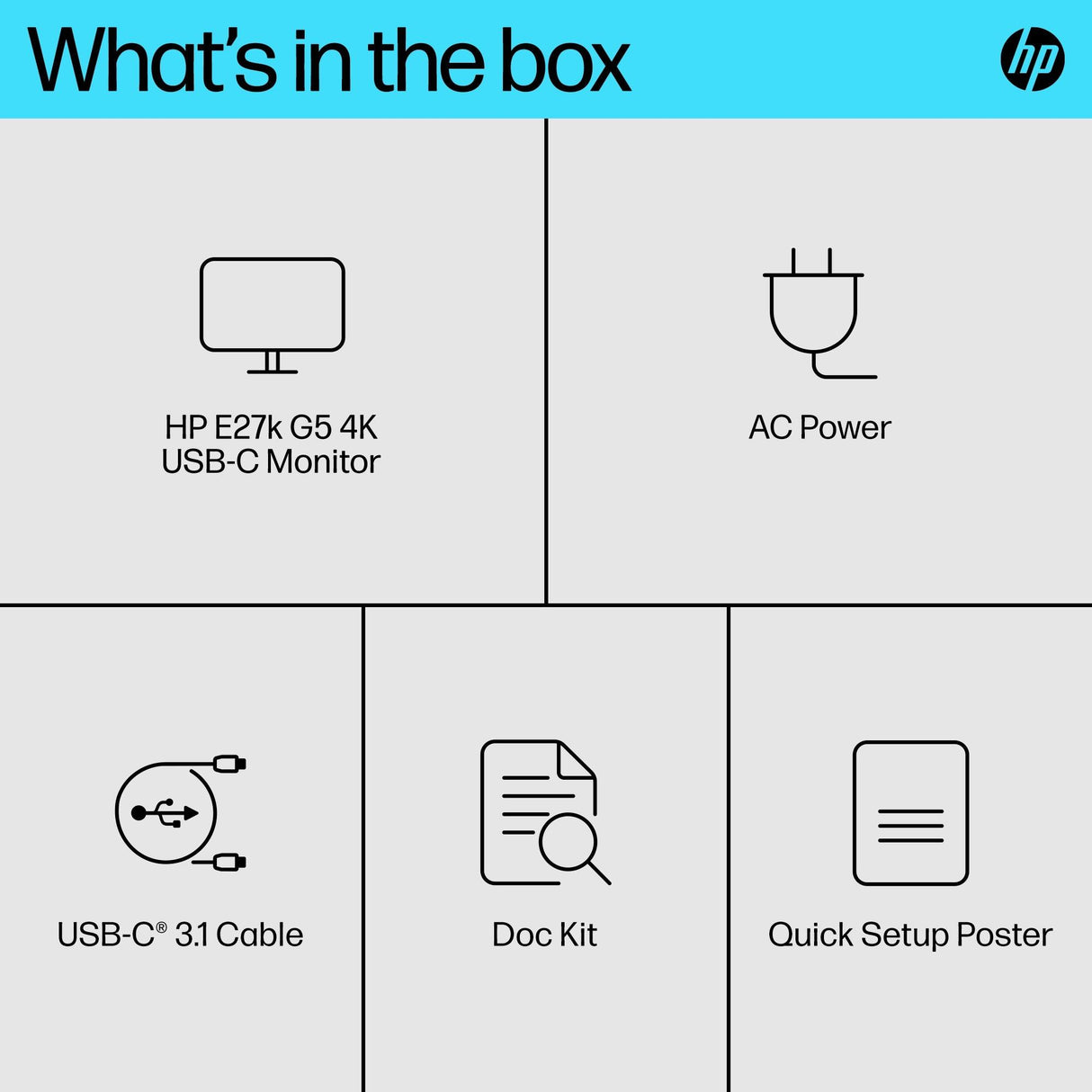 HP E-Series E27k G5 computer monitor (27") 4K Ultra HD Black, Silver